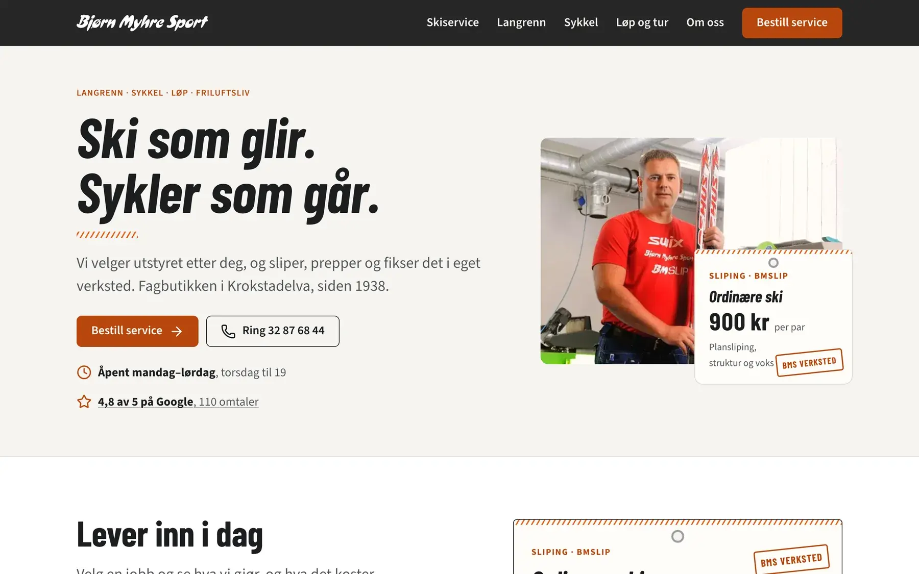 Den nye nettsiden på PC